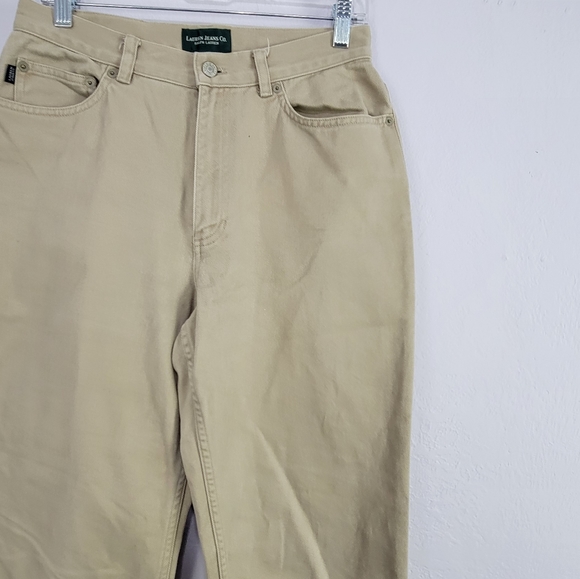 Vintage Lauren Jeans Co Tan Khaki High Rise Straight-leg Jeans Women's Size 8 - Picture 14 of 16